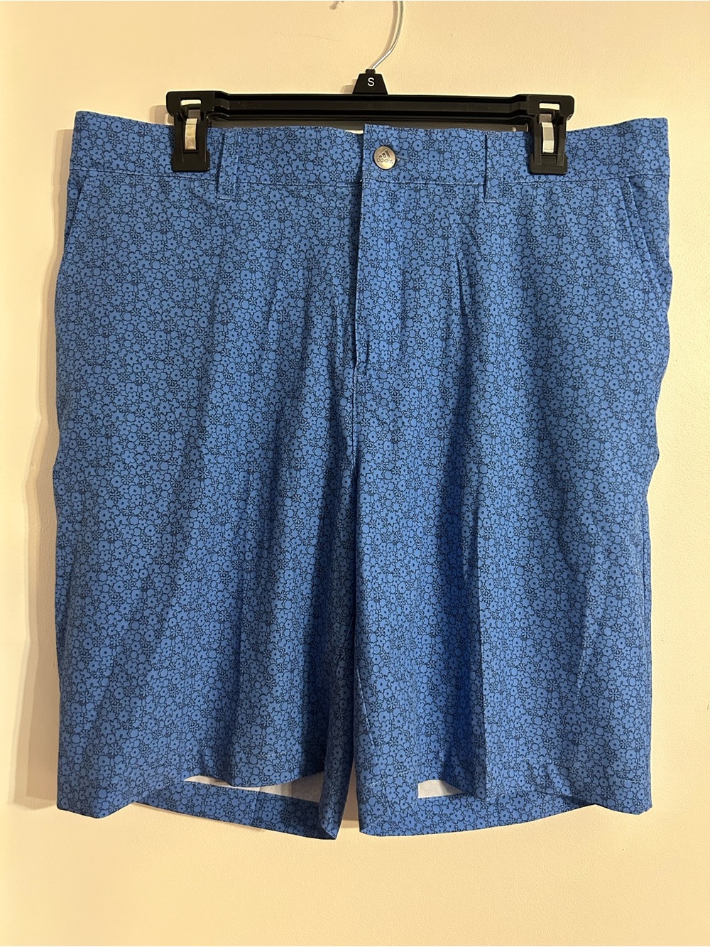 adidas Men's Blue Micro Floral Flat Front Shorts